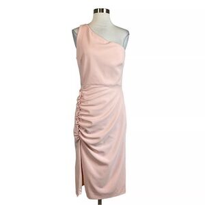 Betsy & Adam Blush off the shoulder dress